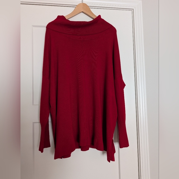 Anne Klein Sweaters - Anne Klein Vibrant Red Cowl Neck Sweater 2X *Slight Imperfections*